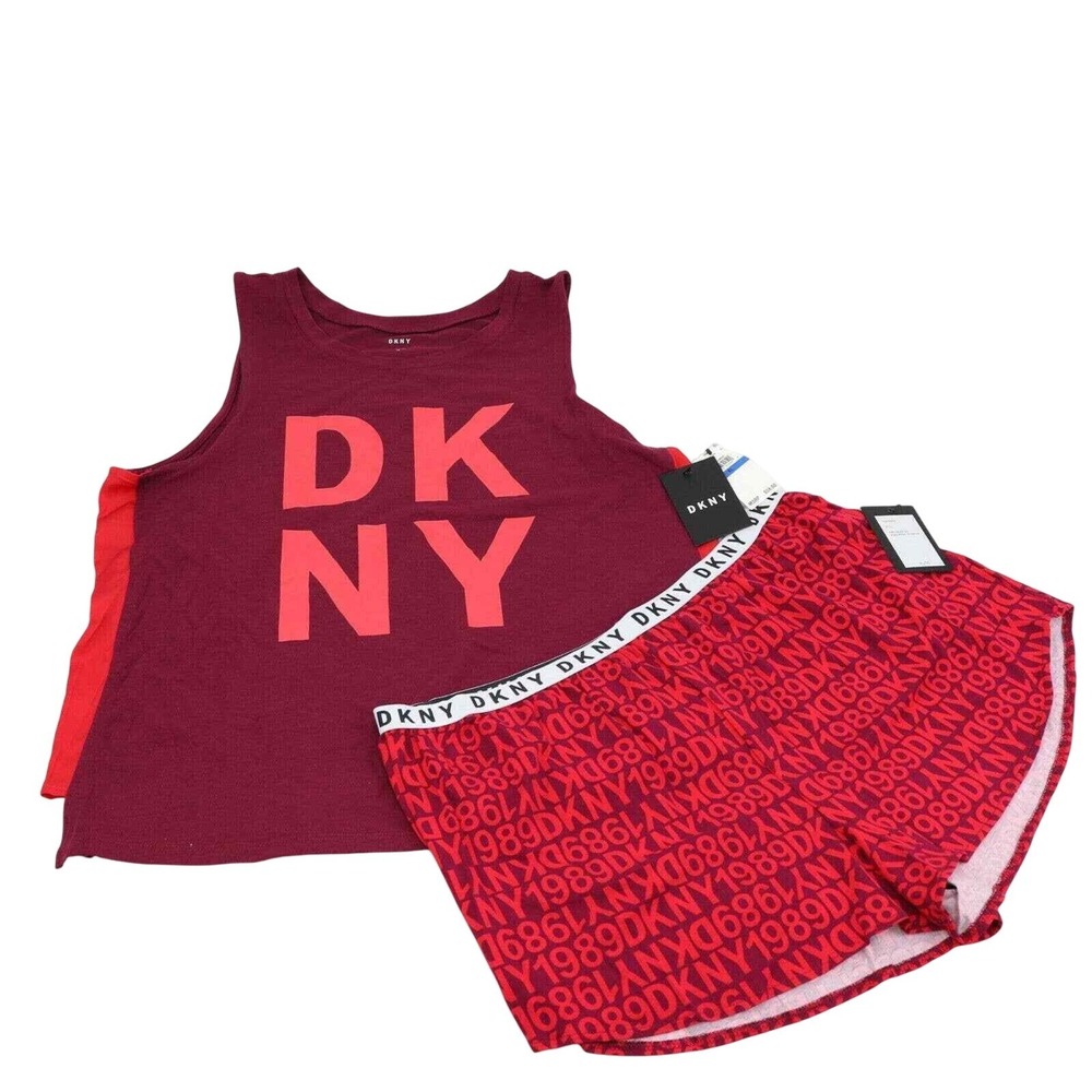 DKNY Womens Red Comfy Sleepwear Nightwear Sleep Set Loungewear XL, MSRP 58.00